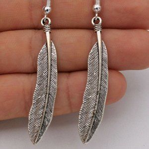 Feather Silver Earrings